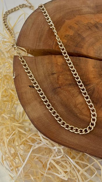 Colar Elos Dourado Bijuteira