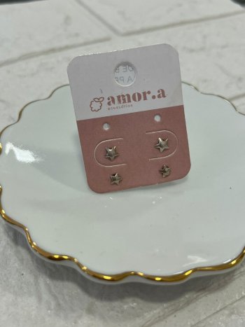 DUPLA DE BRINCOS ESTRELA PRATA925