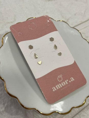 BRINCO TRIO GOTA CORACAO PRATA925