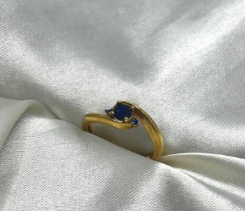 ANEL PEDRA AZUL SEMIJOIA