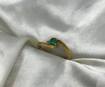 ANEL PEDRA VERDE SEMIJOIA