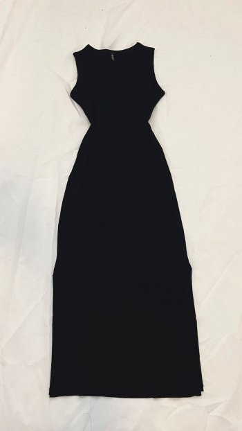 VESTIDO CANELADO G PRETO