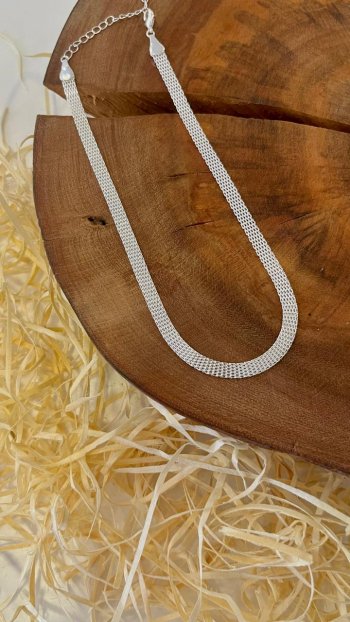 Choker Tela Banho de Prata